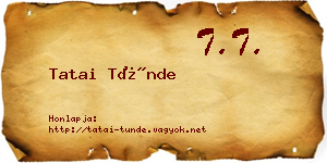Tatai Tünde névjegykártya